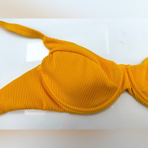 Yellow Ribbed Bikini Top: Eligible 3/$25 - Picture 6 of 9